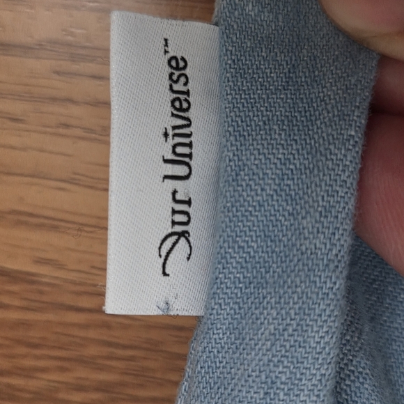 Disney Our Universe Shirt Men's XXL Blue Mickey Mouse Western Denim Chambray - Picture 7 of 12